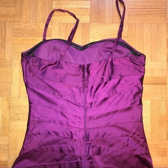 Barbiecore Cocktail Dress Ruched Magenta Satin Y2K Sweetheart Glam - Picture 9 of 12